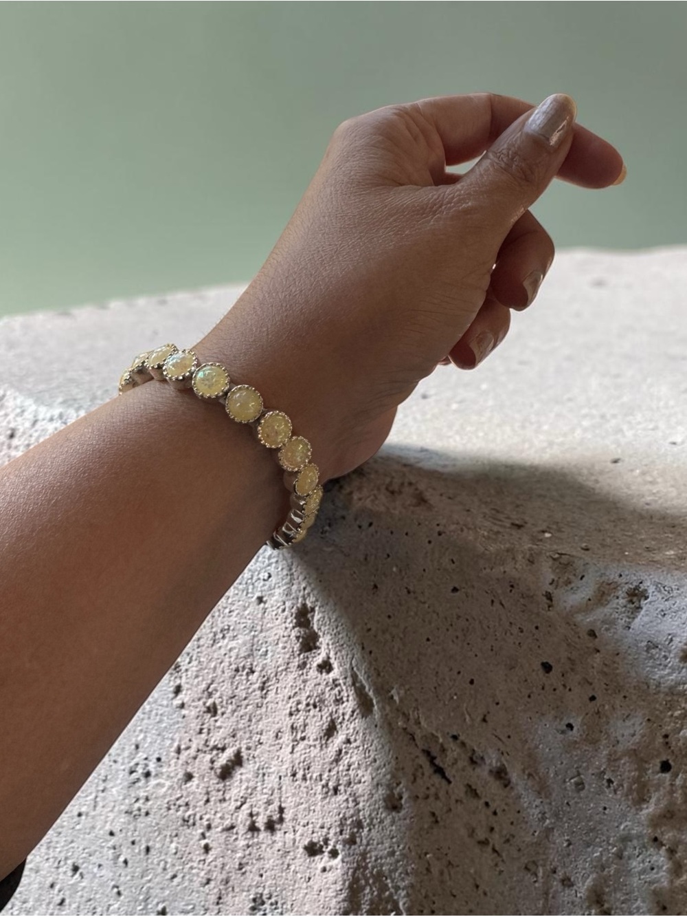 Farah Jewelry Gold Opal-Effect Disc Bracelet